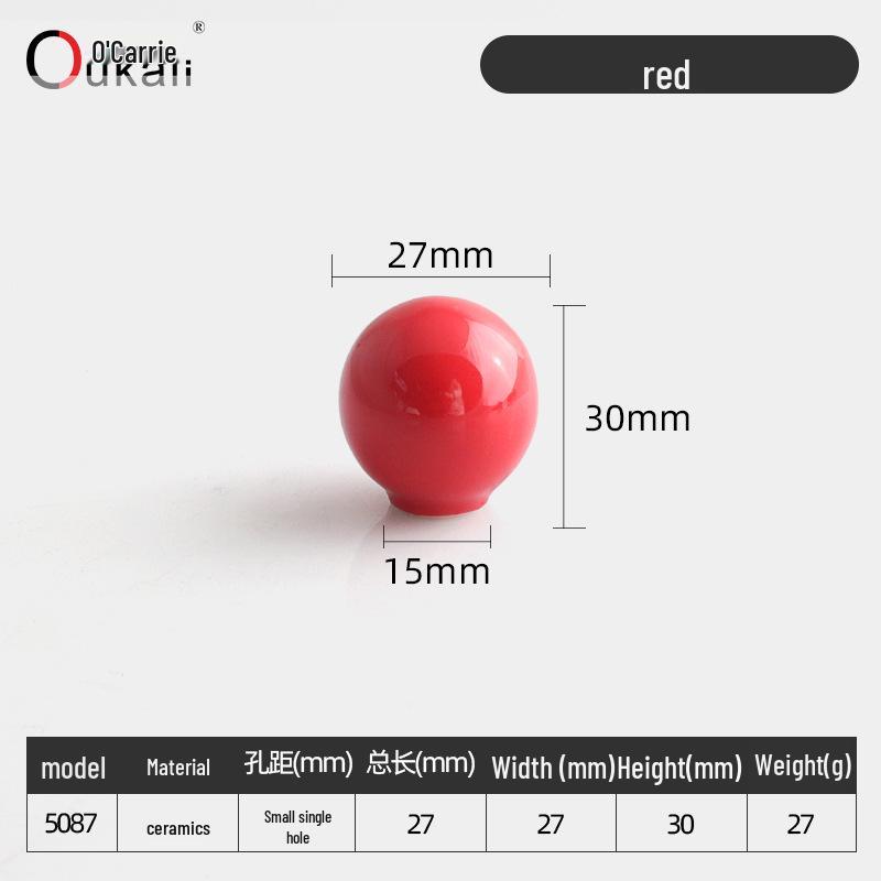 Colorful Ceramic Knob for Cabinets & Drawers - Round, Single Hole Design