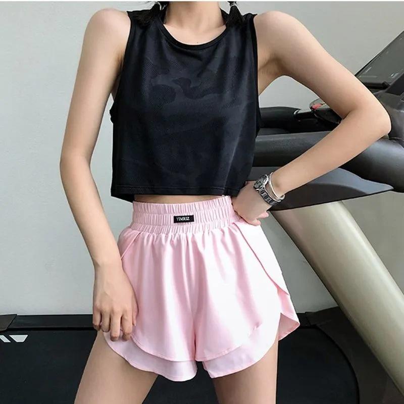 

Women s Sleeveless Crop Top Yoga Vest - Breathable, Quick-Dry Fitness T-Shirt for Summer S for 85-95 jin чорний