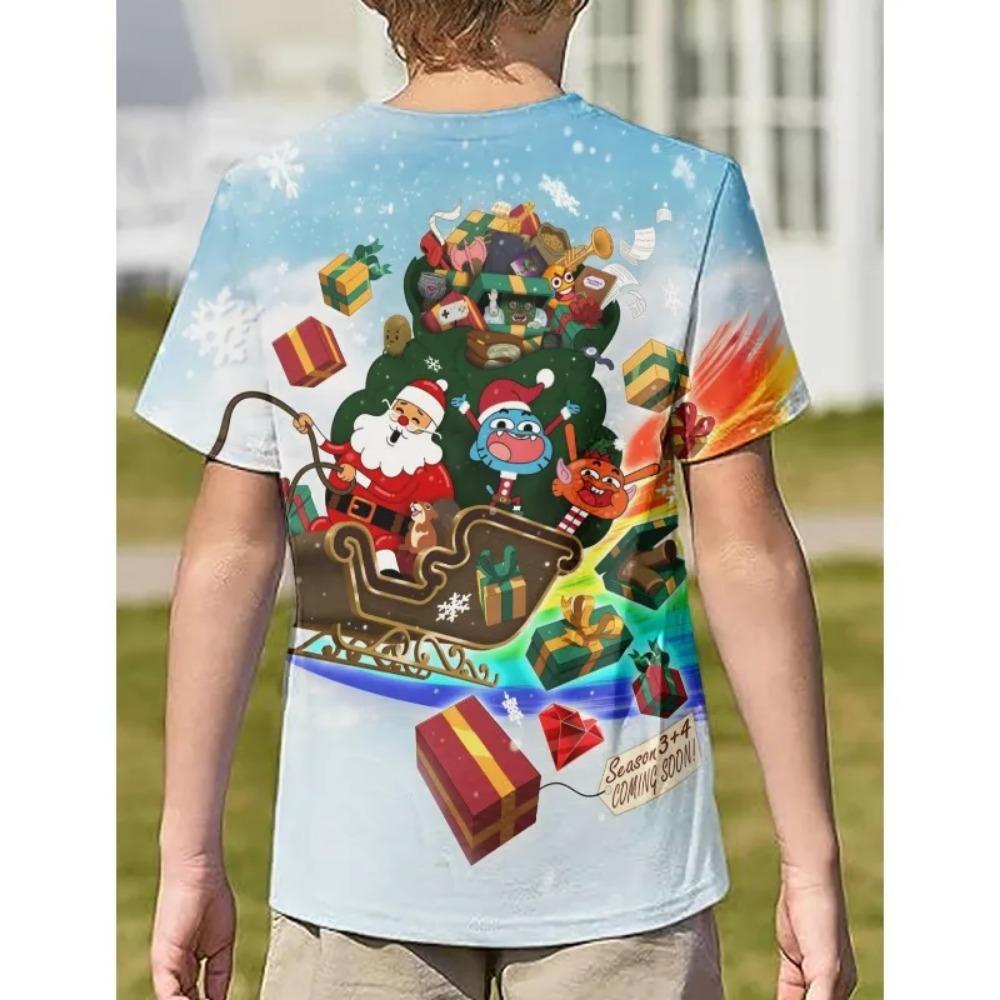 The Wonderfully Weird World of Gumball Kids High Quality T Shirts Christmas 3DCartoon Print Childrens Clothing Crewneck Tees 3D printed anime Tops