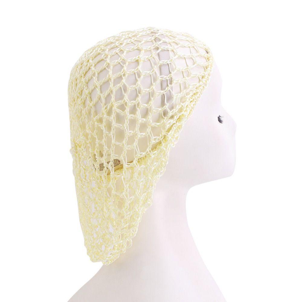 Handmade Mesh Hair Net Turban Hat Crochet Hair Snood Fashion Black Wig Caps  Casual