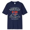 Léto Norsko Flag Fjord Mountain Tričko Crazy Hip Hop Pánská košile Bavlna Crewneck Nadměrná velikost Krátký rukáv Legrační trička Muž