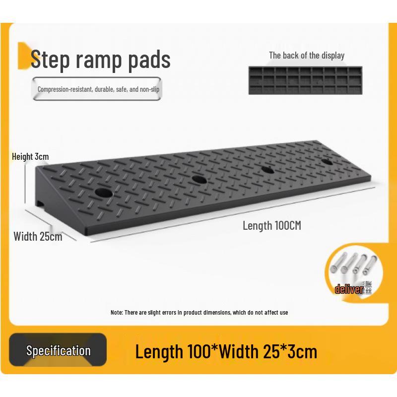 Rubber Curb & Threshold Ramp Mat for Home and Car 