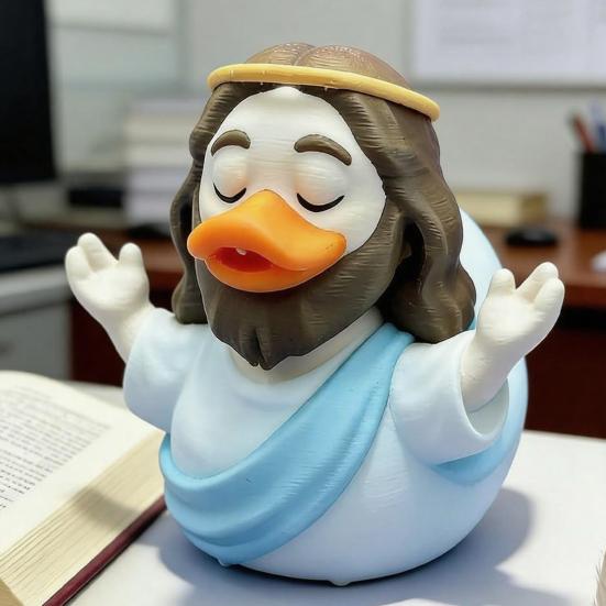 Jesus Anka Figur Samlarobjekt 3D-tryckta Kristna Anka Figurer Religiös Liten Jesus Anka Prydnad för Skrivbord Bil Instrumentbräda Dekor