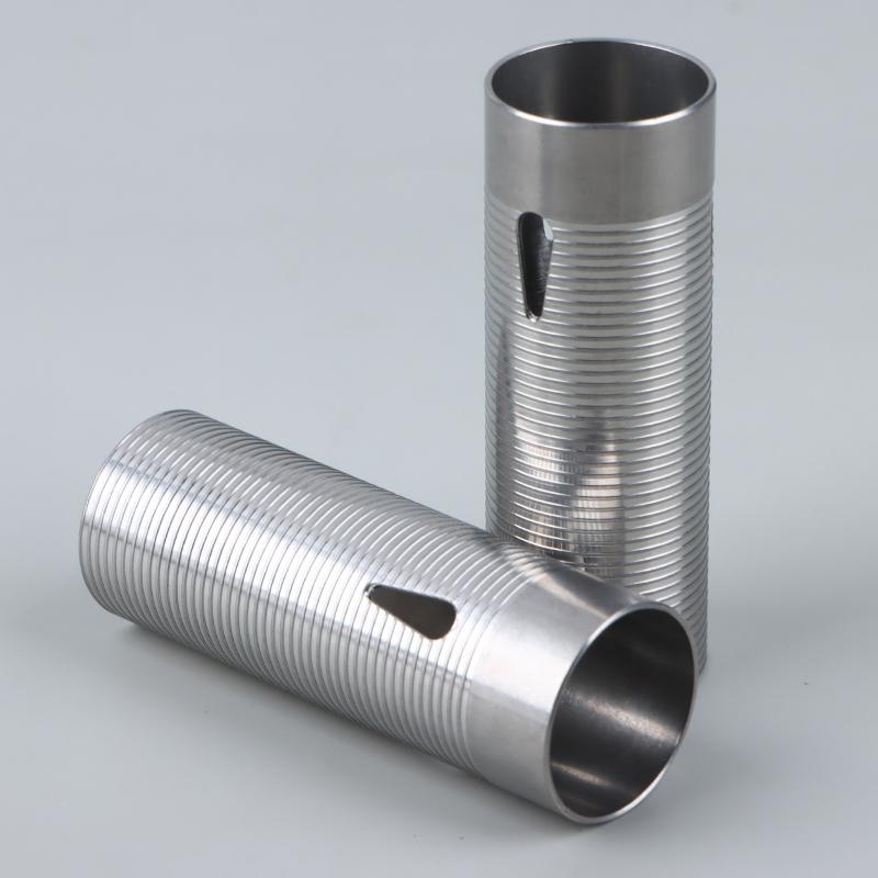 Cnc Advanced Stainless Steel Ribbed Heat Dissipation Cylinder For Airsoft Ver.2 Gearbox 80%/70%/60%/50% Sport Toy