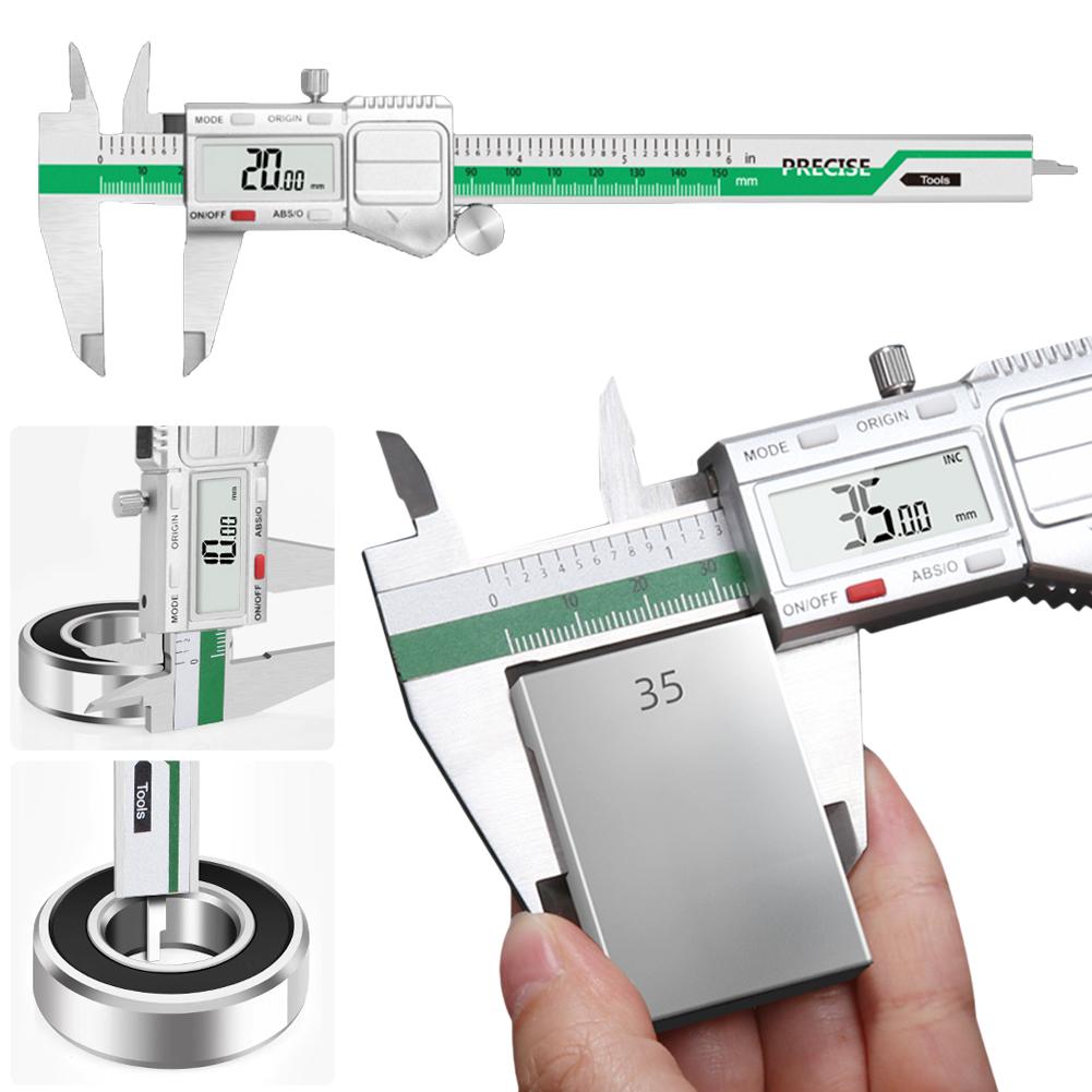Digital Caliper Measuring Tool Combination Square Fraction/MM/Inch Digital Vernier Gauge for Mechanical Components Measure