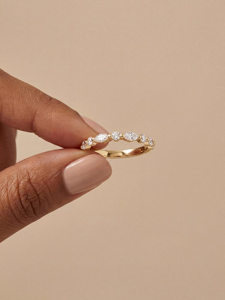 925 Sterling Silver Simplicity Marquise Round Zircon Bead Ring For Women Engagement Wedding Fashion High Quality Fine Jewelry