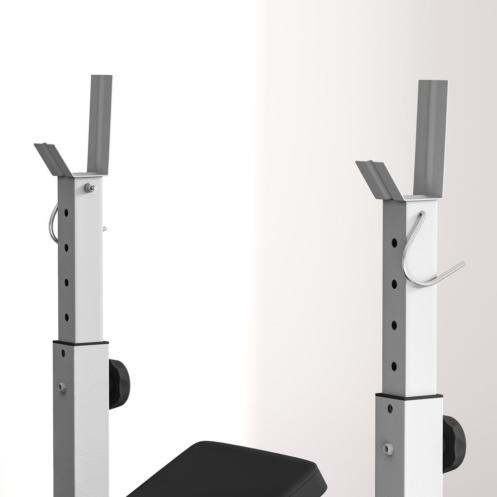 Adjustable Weight Bench with Squat Rack, Heavy Duty Bench Press Rack with Preacher Curl Pad, Leg Developer, Barbell Rack, Butterfly