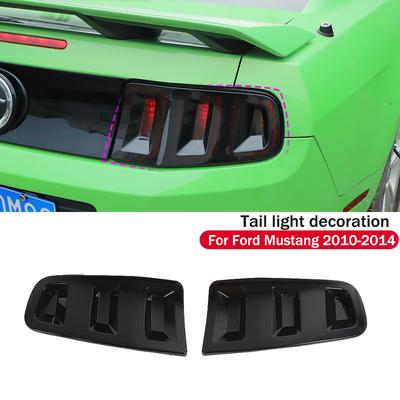 Tail Light Decoration Cover Taillight Lamp Stickers Fit For Ford Mustang 2010-2014  ABS Car Accessories,Smocked Black