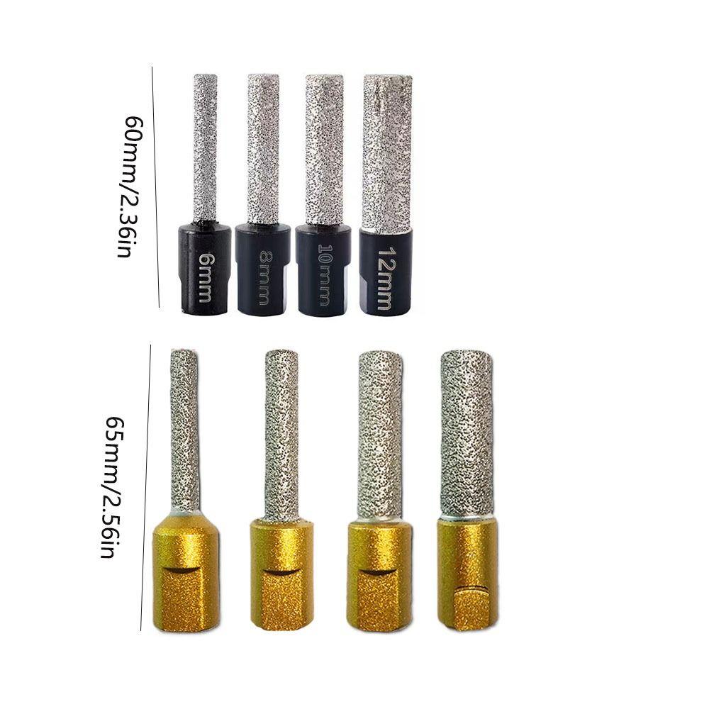 4pcs Hexagonal Shank Ceramic Tile Drilling Bit Dry-drilling M10 Thread Tile Hole Opener 6/8/10/12mm Brazing Tile Drill Bit