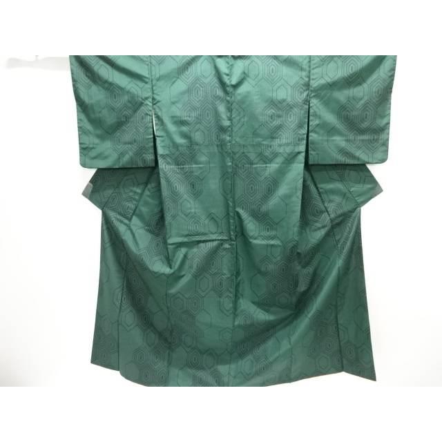 Tortoise shell pattern woven Tokamachi pongee kimono [used] [wearing] [pongee/clothing] Sosou