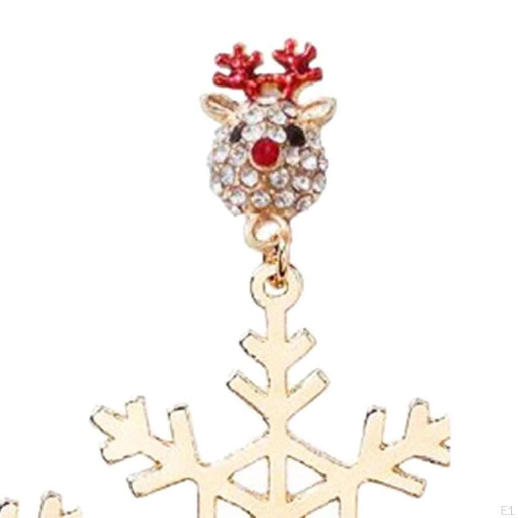 2x Świąteczne Kolczyki Łoś Płatek Śniegu Akcesoria Kostiumowe na Boże Narodzenie Modna Biżuteria z Cyrkoniami dla