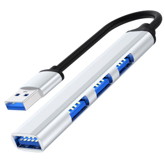 

USB-расширитель премиум-класса на 4 порта Ультратонкий Plug Play USB серебряный