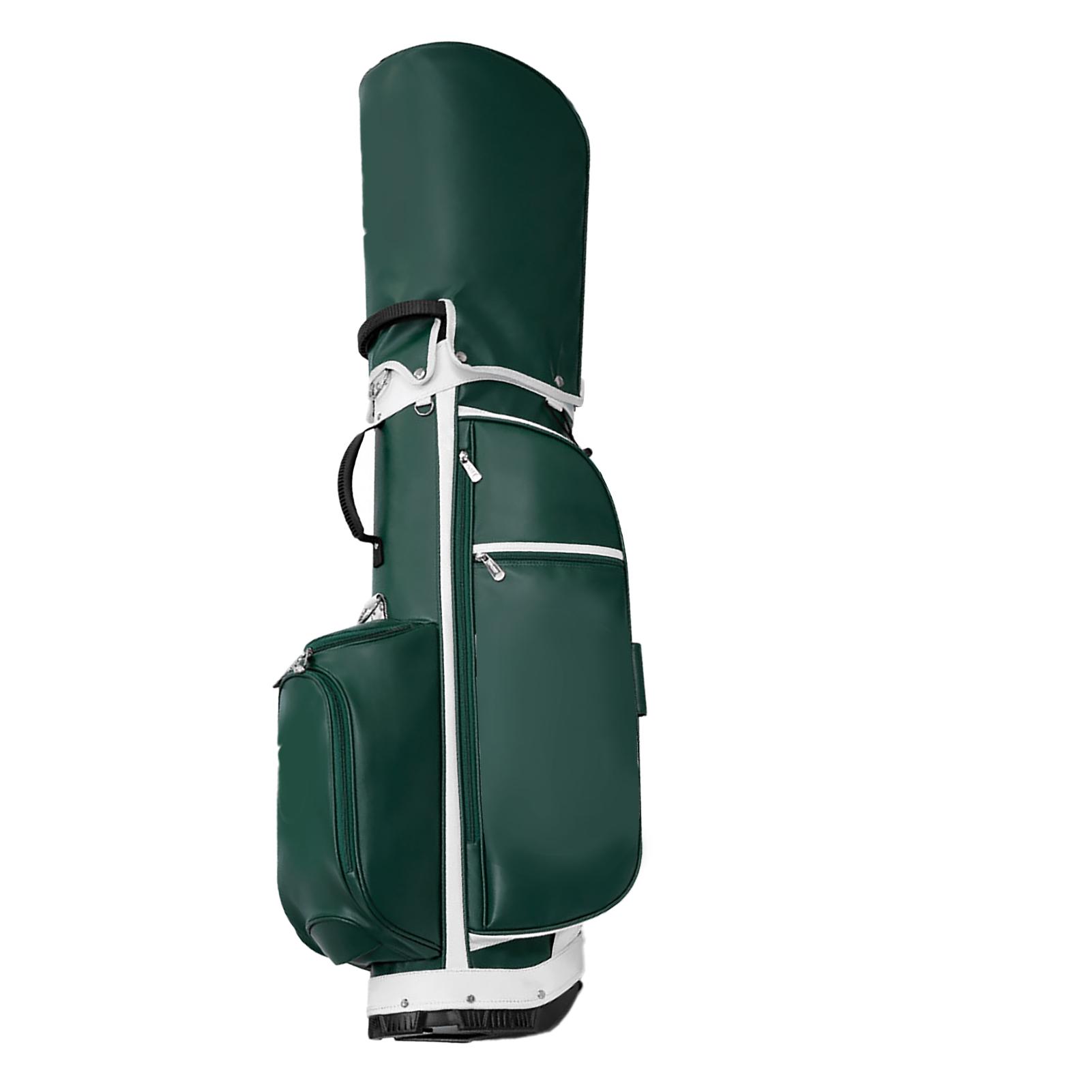 Sac de golf sur pied Cuir Super Fibre Support Triangulaire Stable Apparence Tendance vert