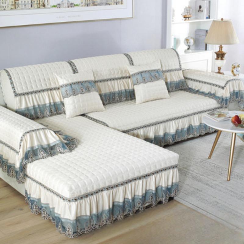 European Style Sofa Cushion Cover for All Seasons, Simple Modern Fabric Anti-slip Sofa Cover, All-inclusive Functional Cover, Towel Cushion