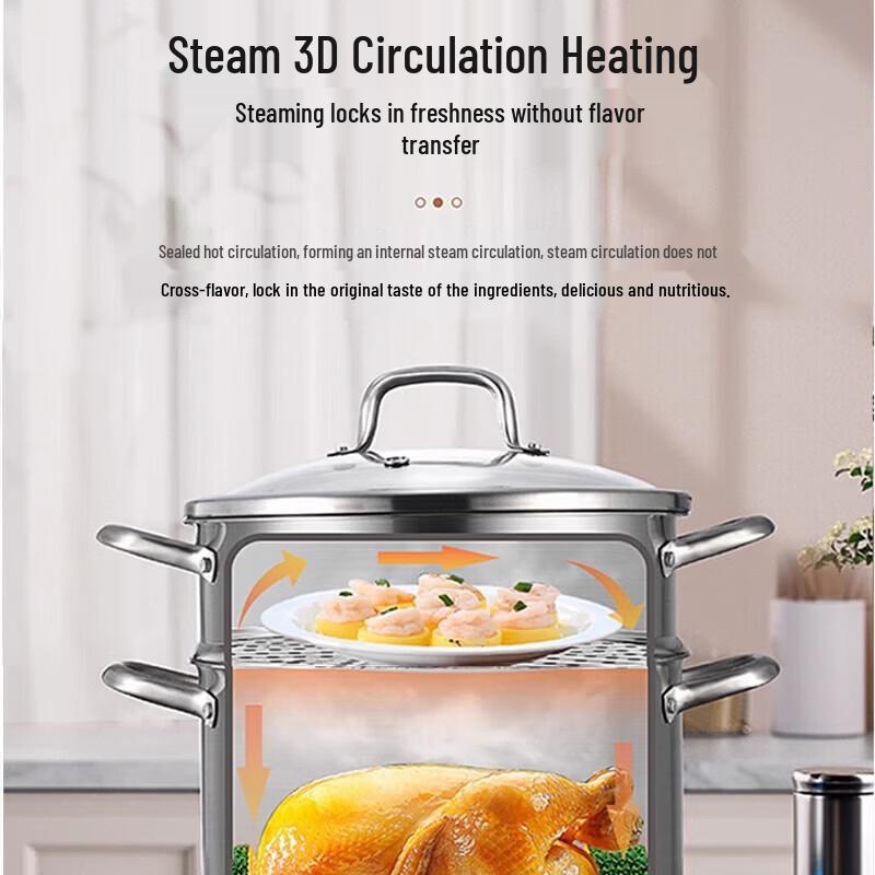 KOBACH 304 Stainless Steel 2-Layer Steamer Pot