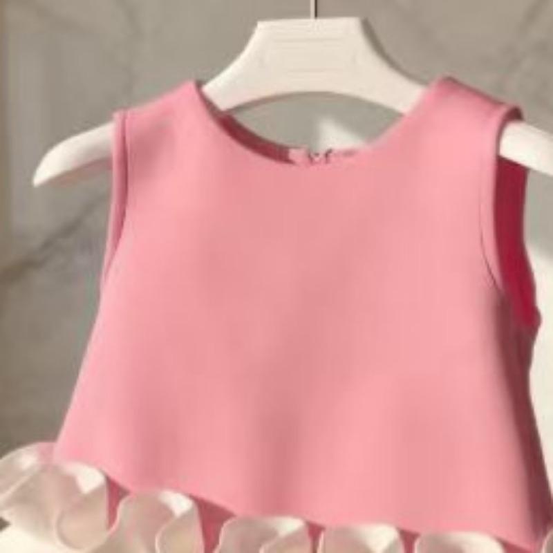Girls' Pink Dress Summer Children's Fashionable Princess Dress