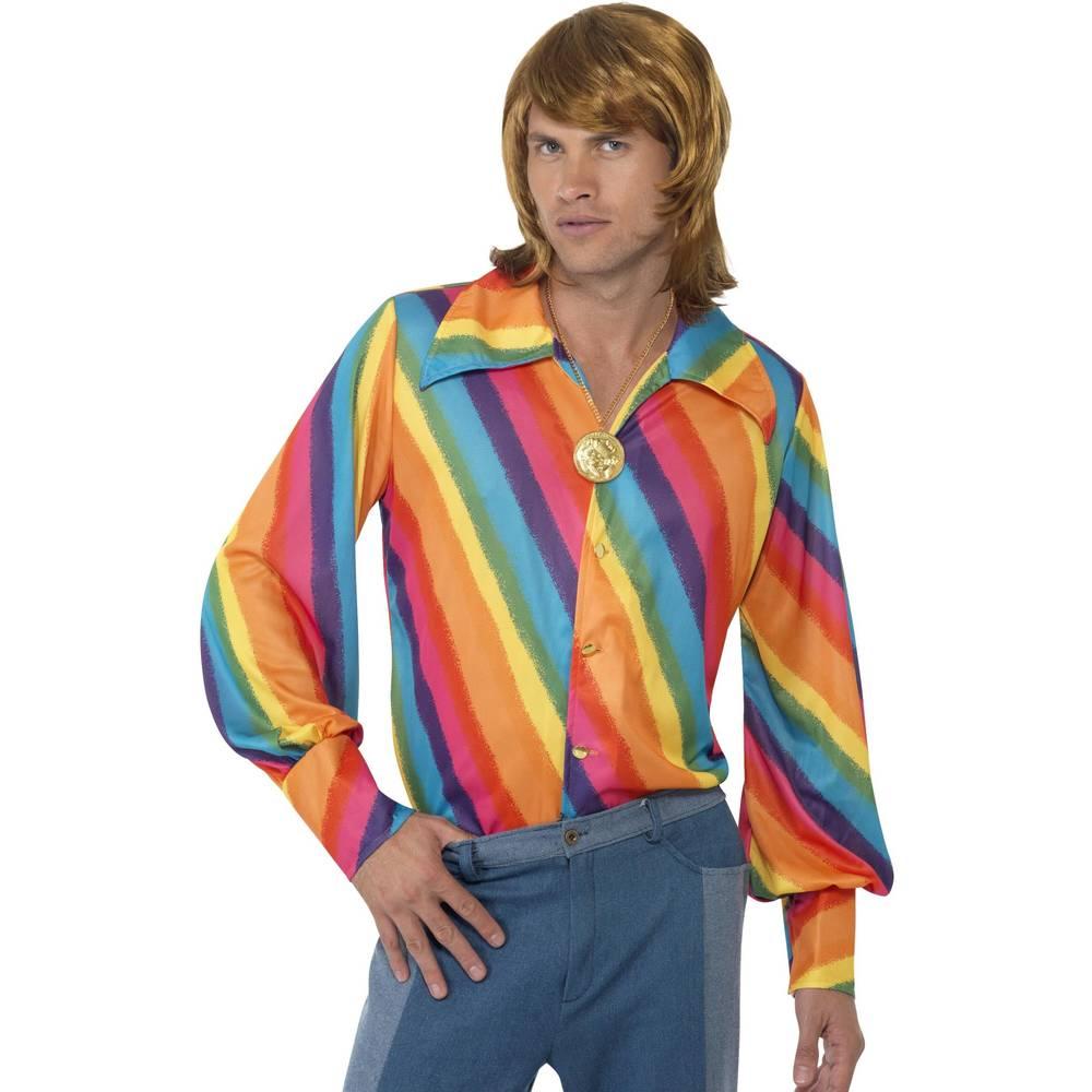Smiffys Unisex Adult 1970s Rainbow Shirt