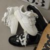 #2038Chain Board ShoesReject Inferior Trend Fashion Versatile White Shoes Heightening Board Shoes