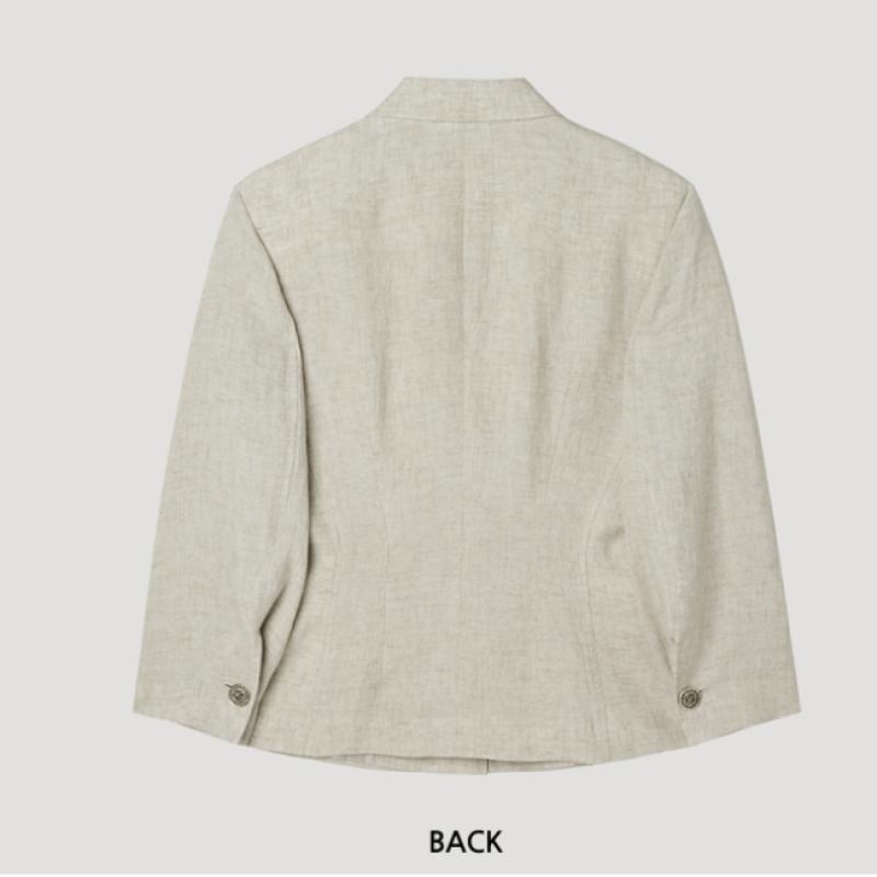 [She S miSS] Short Sleeve Linen Slim Fit Jacket Swwjkp22160 Ot