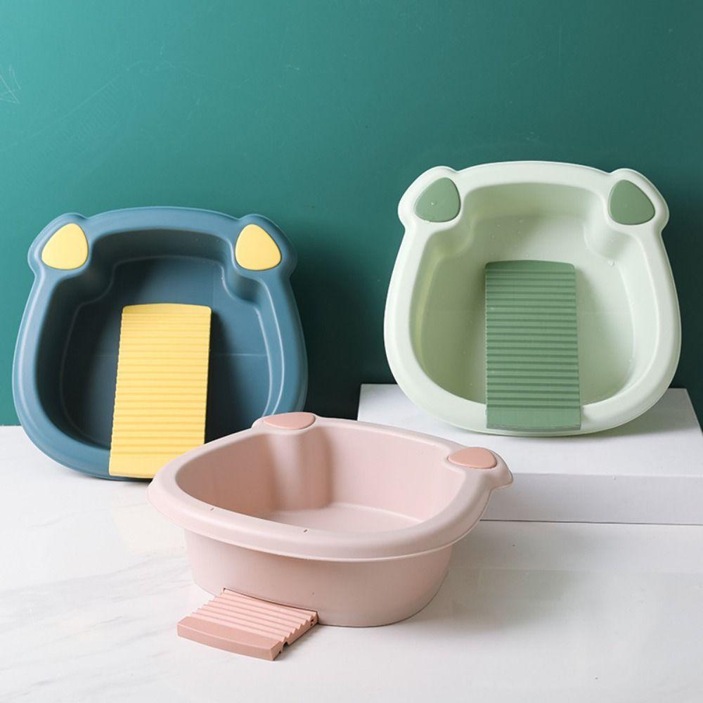 

Manual Hand Wash Board Scrub Board Washboard Baby Basin Practical Wash Tub Home S рожевий