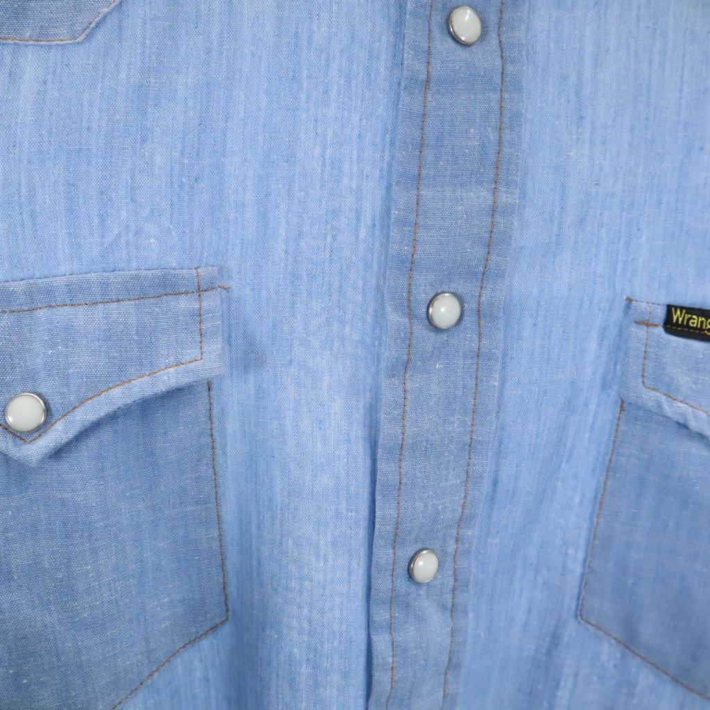 Wrangler 80s Vintage Made in USA Long sleeve Western shirt S blue Men's Used