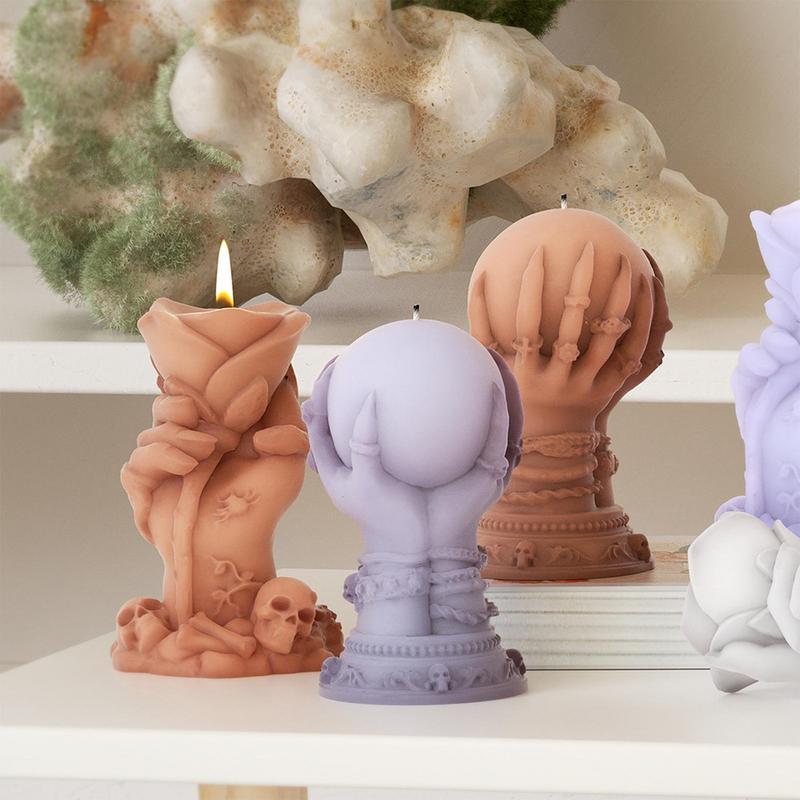 Witch Hand Candle Mold Halloween Ghost Hand Candle Silicone Mold Creative Wax & Soapbar Moulds Resin Casting 3D Hand Design