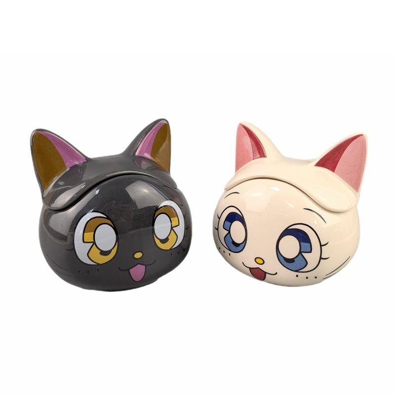 Uroczy Fajny Kot Ceramiczny Kubek Japoński Styl Kociak Filiżanka do Wody z Pokrywką Kreatywny Super Uroczy Kreskówkowy Fajny Kubek z Kotem