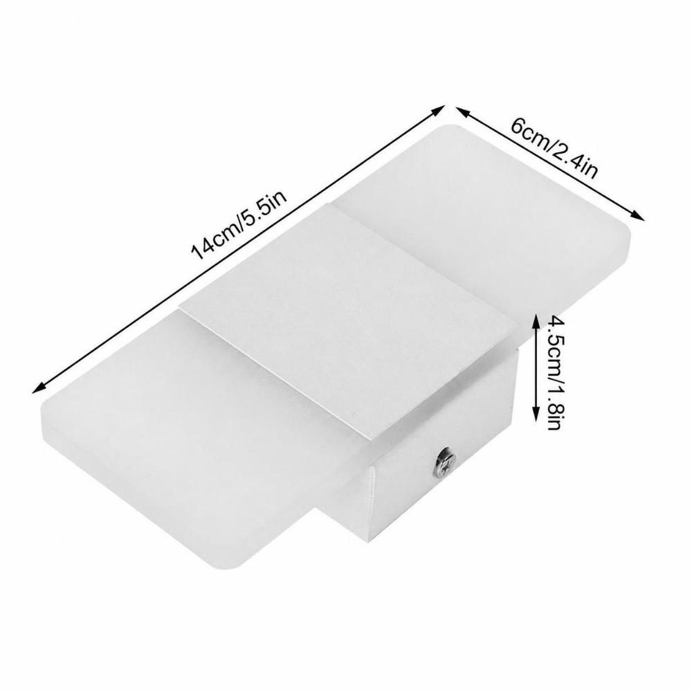 Easy Installation AC85-265V LED Wall Sconce White Acrylic Wall Lamp Rectangular Dimmable Wall Mount Light Bedroom