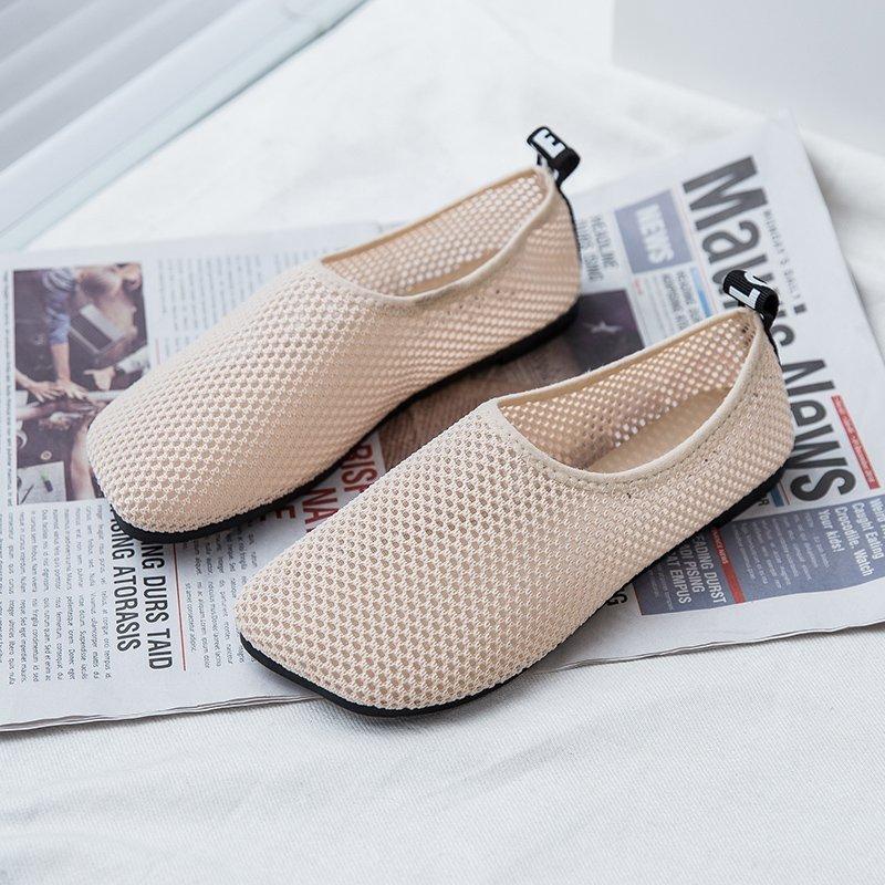 2025 Breathable Mesh Pregnant Flat Shoes Women s Sports Sandals Nurse Walking Clogs Summer Travel Shoes Large Size 35-41 Beige 35 бежевый 2156₽