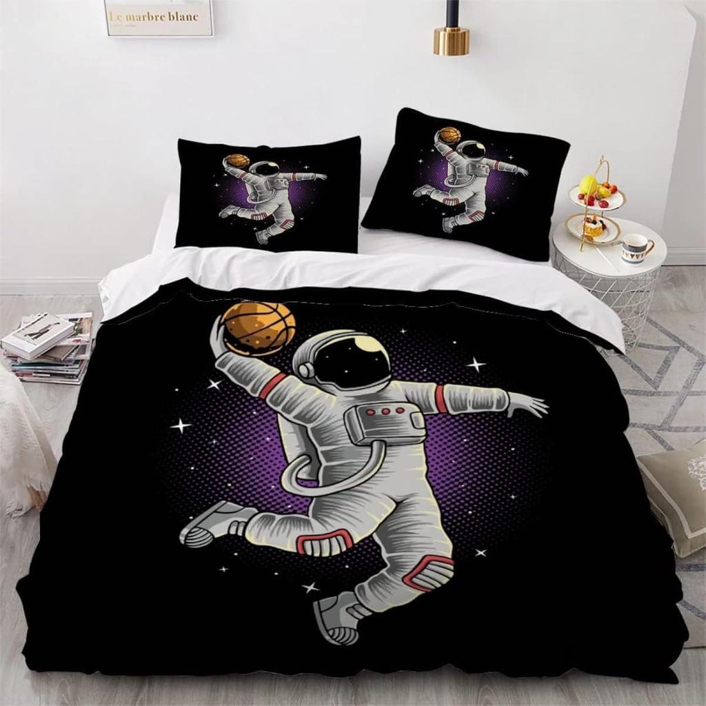 Astronaut Comforter Cover Set For Boys,Outer Space Adventure Duvet Cover Galaxy Cosmonaut Spaceman Planet Universe Bedding Set
