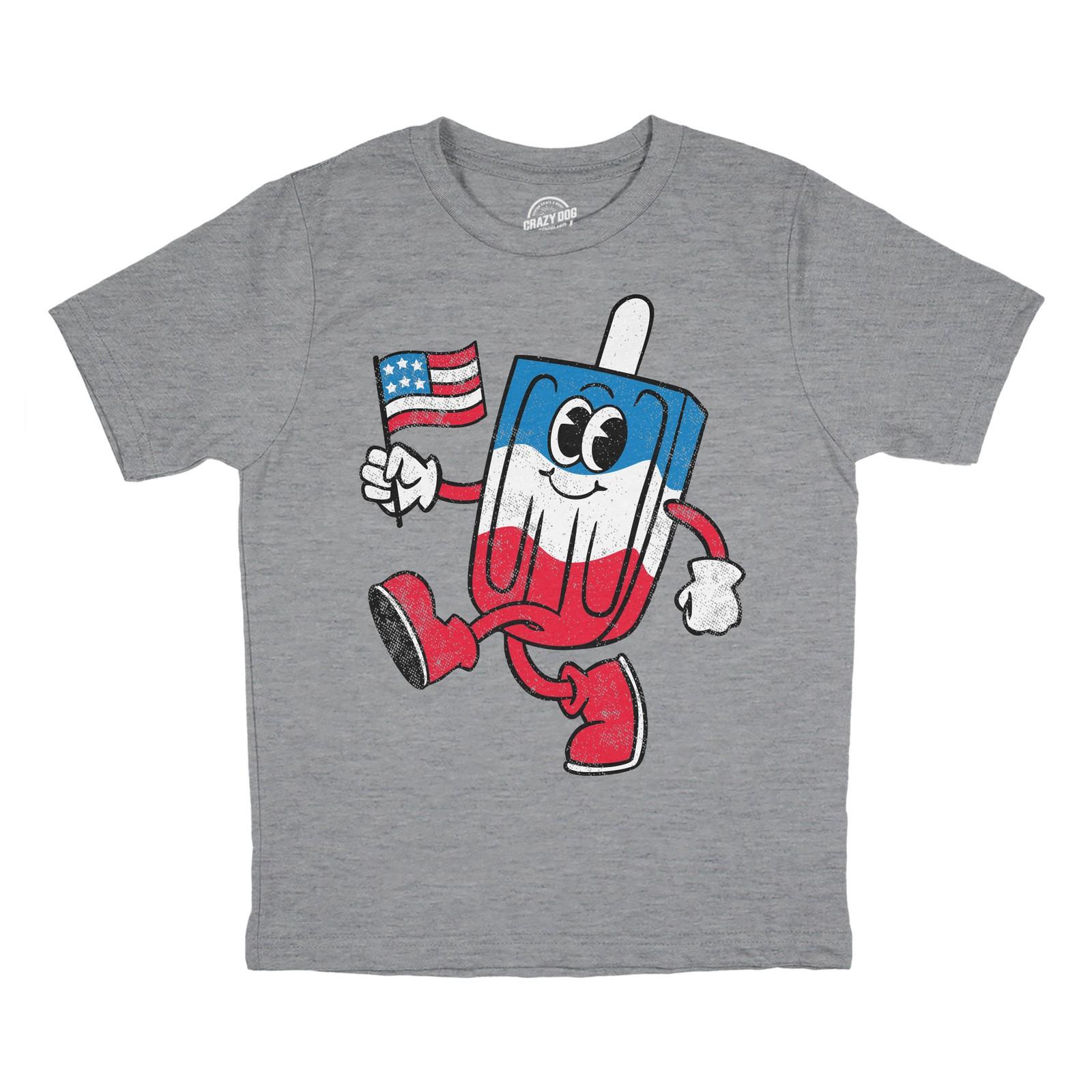 Youth Funny T Shirts USA Popsicle Sarcastic Fourth Of July Graphic Novelty Tee S разноцветный
