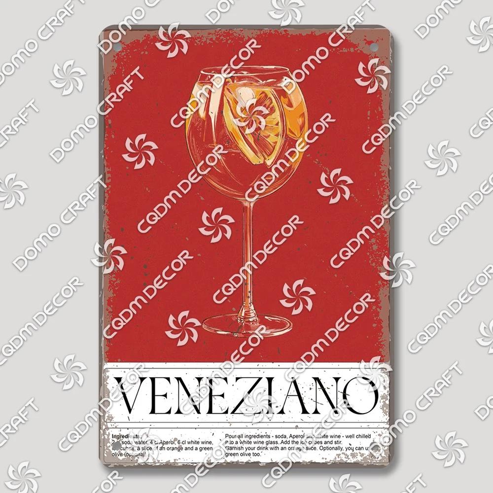Vintage Drink Metal Tin Sign Wall Decor Mojito Margarita Aperol Spritz Negroni Limoncello  Perfect for Bar Pub Club
