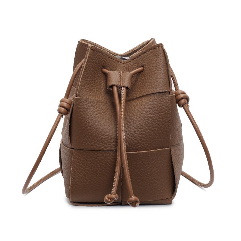 

Корейский тренд женская плетеная сумка-ведро - Универсальная сумка через плечо и на плечо, городской повседневный стиль