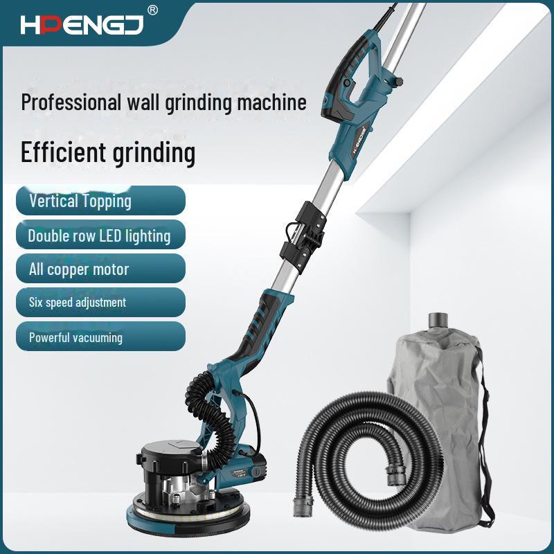 9-inch Folding Wall Grinder with Self-Vacuum & Dual Lamps