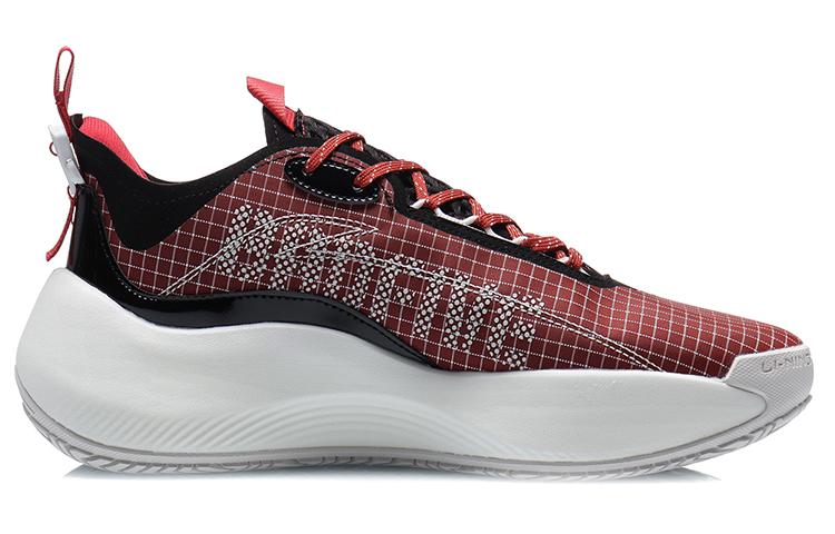 Li Ning Badfive 1 Basketball Shoes Men's Low Top Chinese Paintings Red AGBR001-2