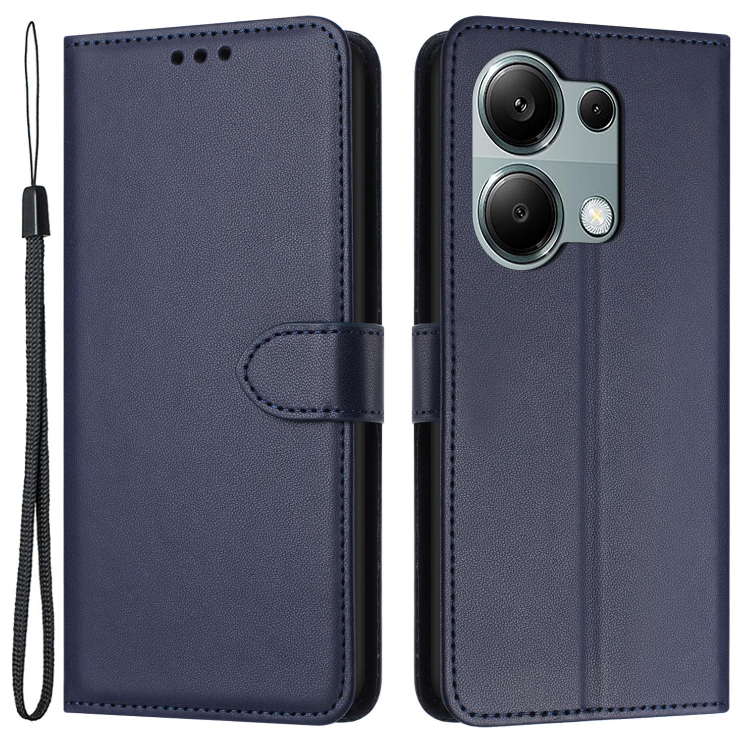 

Для Xiaomi Redmi Note 13 Pro 4G/Poco M6 Pro 4G Чехол Кожаная Подставка Кошелек Чехол для Телефона Blue