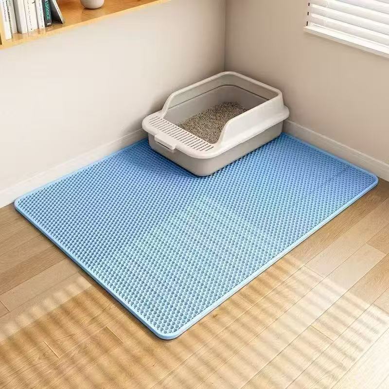 Double Layer Cat Litter Mat Waterproof Pet Toilet Cat Litter Trapping Mat Non Slip Double Layer Cats Litter Box Pad Pet Product