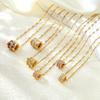 Korean Style Luxurious Rhinestone Pendant Titanium Steel Necklace - Women's Versatile Non-Fading Fashion