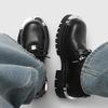 Modische schwarze Lederschuhe mit dicker Sohle Klassische und trendige Designs des Designers Outdoor-Mode Straße 38-46 Luxusschuhe Klassisch Heiß