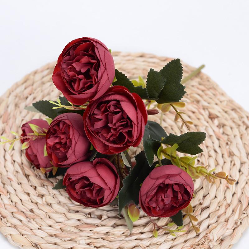 Simulation Golden Peony For Indoor Home Party Decoration Core Pack Flower Peony