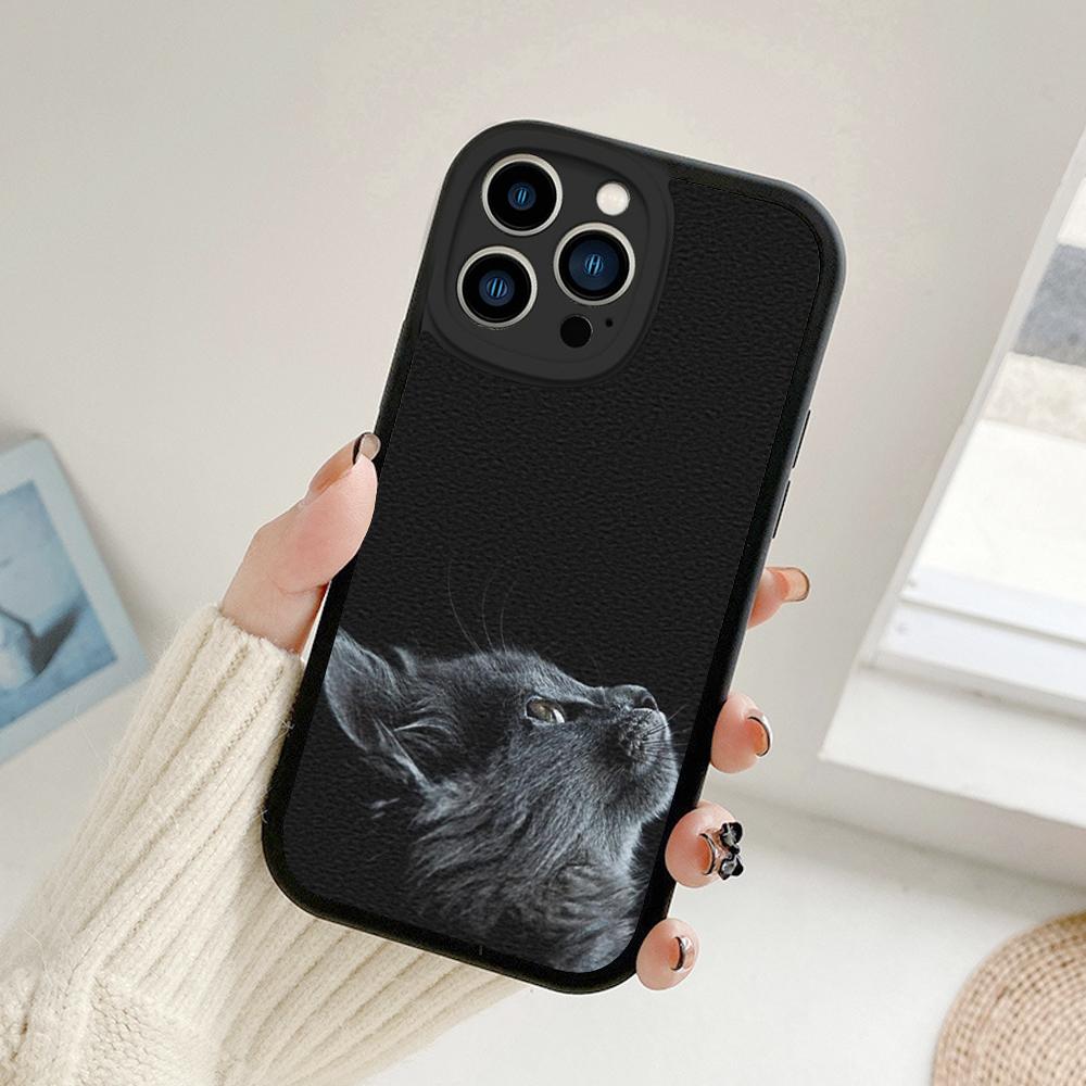 For Iphone 14 Funny Cartoon Cat Phone Case for Iphone 14 13 11 12 Pro MAX 13 12 MiNi 7 8 14 Plus SE2020 X XS XR Lambskin Covers