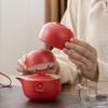 Auspicious Portable Ceramic Chinese Tea Set