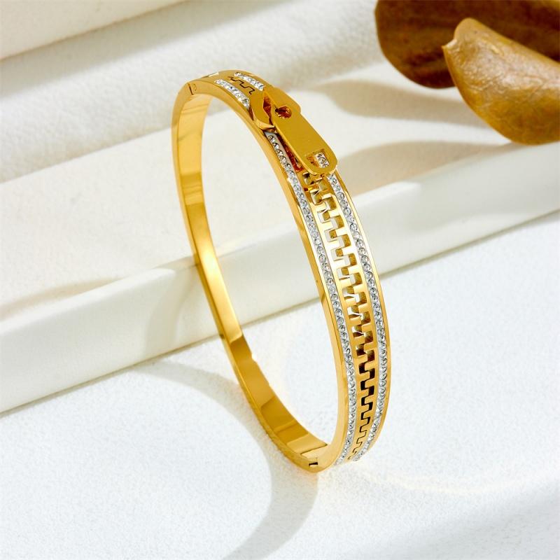 Hot selling Zipper Buckle Bracelet Non fading Stainless Steel Bracelet Fashion Versatile 18cm&fashion золотистый