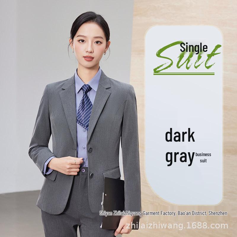 Men s and Women s Elastic Grey Suit Set: Professional Formal Wear for Real Estate Sales Department. 4XL