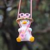 Accessories Birthday School Bag Duck Car Pendant Car Pendant Decor Straw Hat Swing Duck Car Hanging Ornament Swing Duck