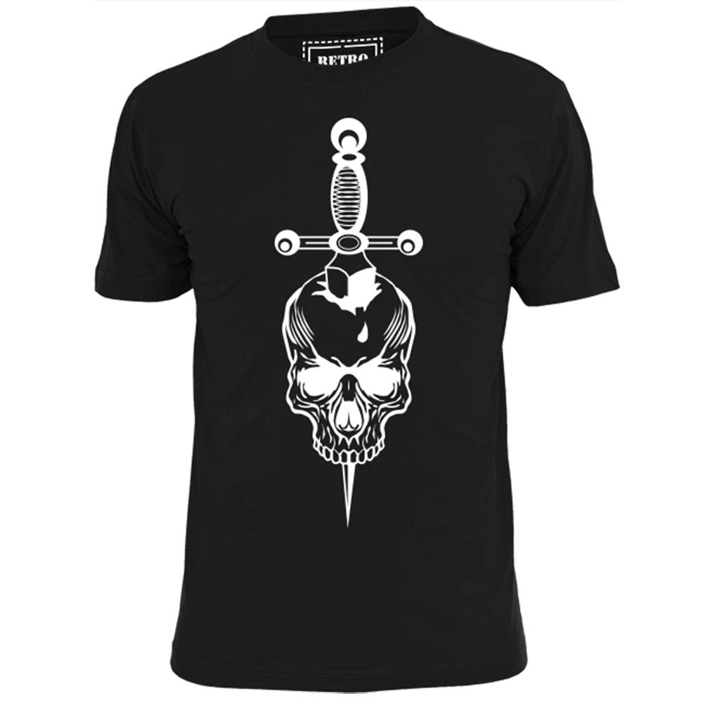 Mens Skull Dagger Heavy Metal T shirt Metallica Motorhead Maiden Sabbath 4XL