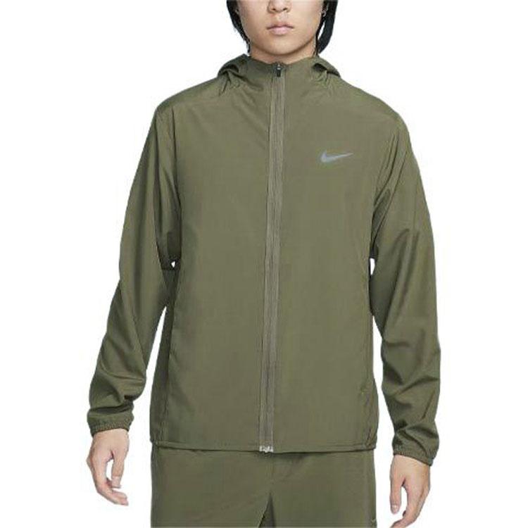 Nike Form Solid Logo Reflective Design Casual Hooded Jacket Men Jackets Olive FB7483-222