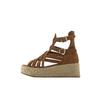 Vintage Thick-soled French Straw Woven Leather Roman Sandals Women's New Open-toed Waterproof Table Muffin Shoes In Summer 2025