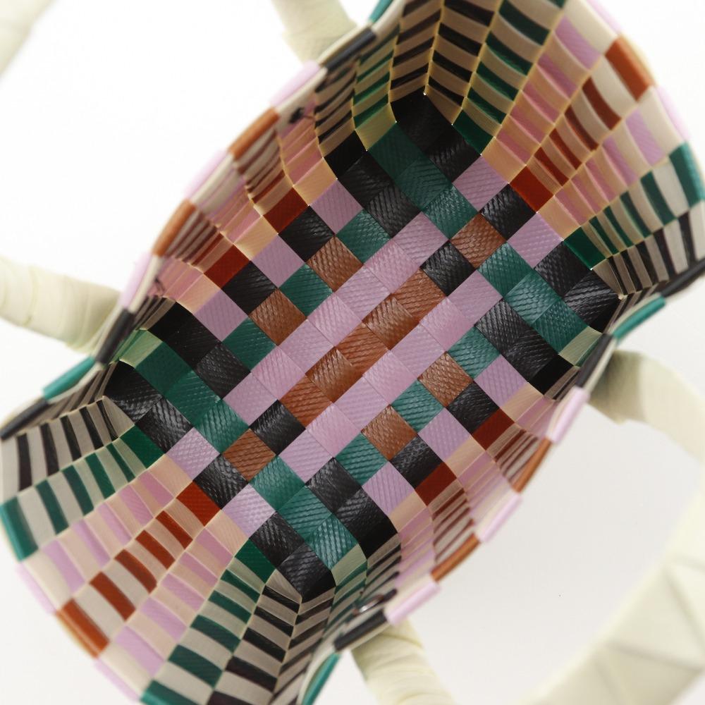 MARNI Woven Micro Basket Handbag White / multicolor polypropylene Women Used