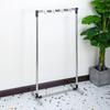 Stainless Steel Movable Mop and Broom Storage Rack for Commercial Hotel Linen Cart.